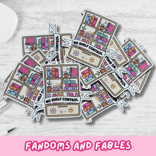 No Shelf Control Book Lover Sticker | Cute Bookshelf Sticker | Kindle, Laptop, Phone Decal