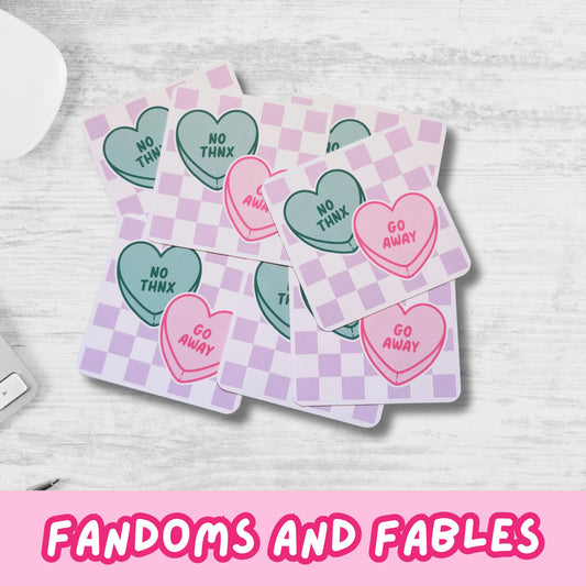 No Thnx Go Away Conversation Sweet Hearts Sticker