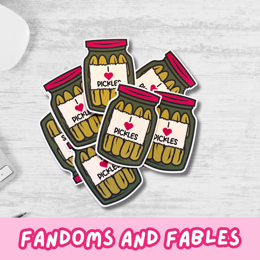 I Love Pickles Sticker – Funny Jar Sticker for Food Lovers