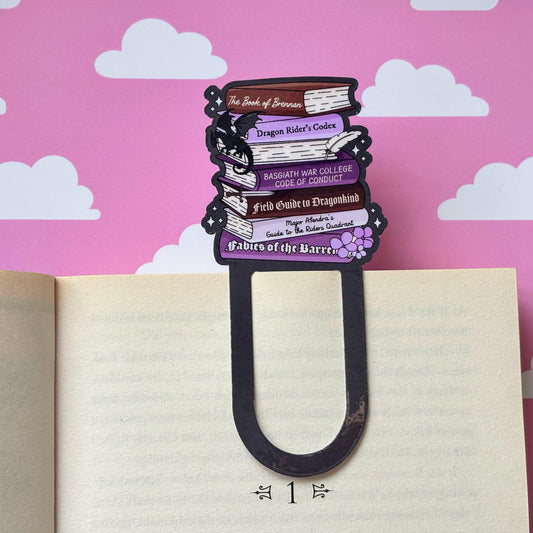Fourth Wing Inspired Dragon Rider Jumbo Paperclip Bookmark Book Stack Fantasy