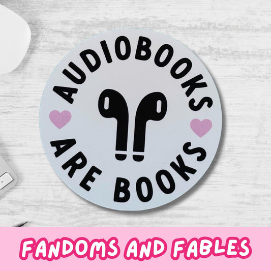 Audiobooks Are Books Vinyl Sticker – Bookish Librarian Decal