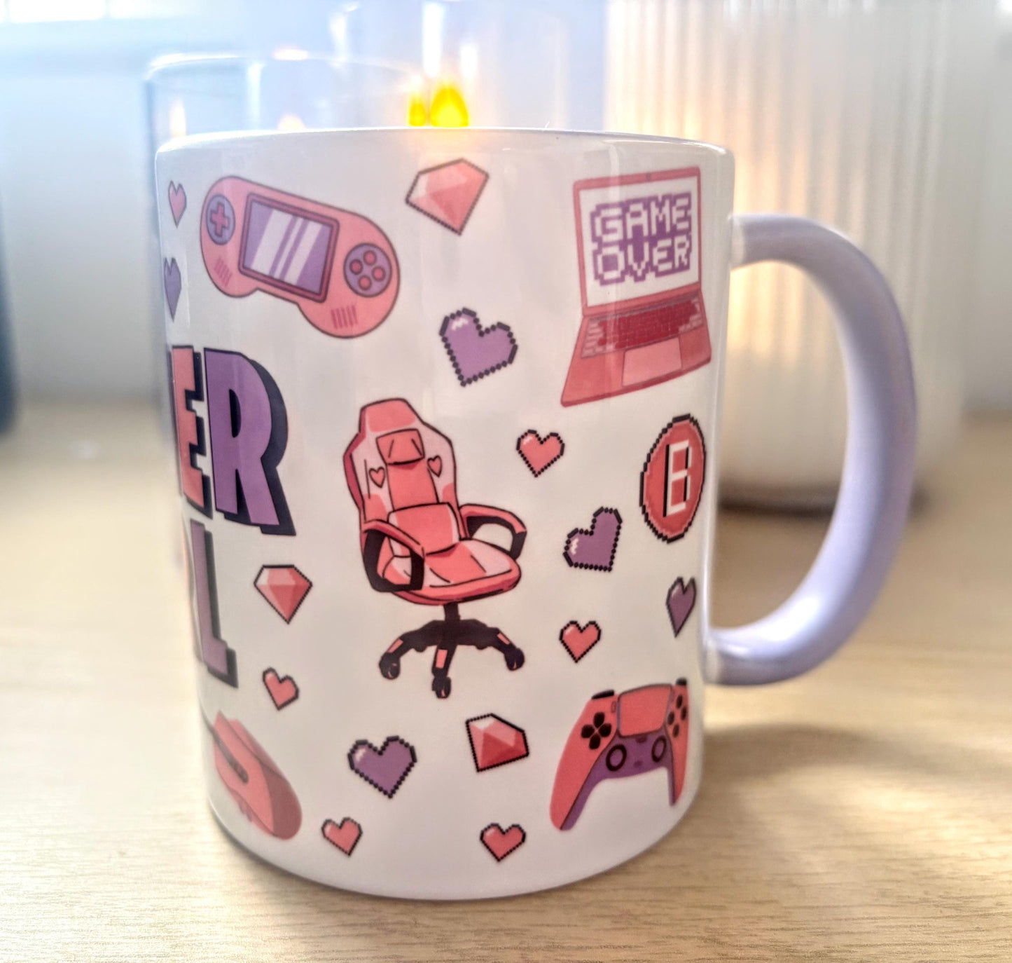 Gamer Girl 10oz Ceramic Mug – Pink Gaming Mug Gift for Gamers
