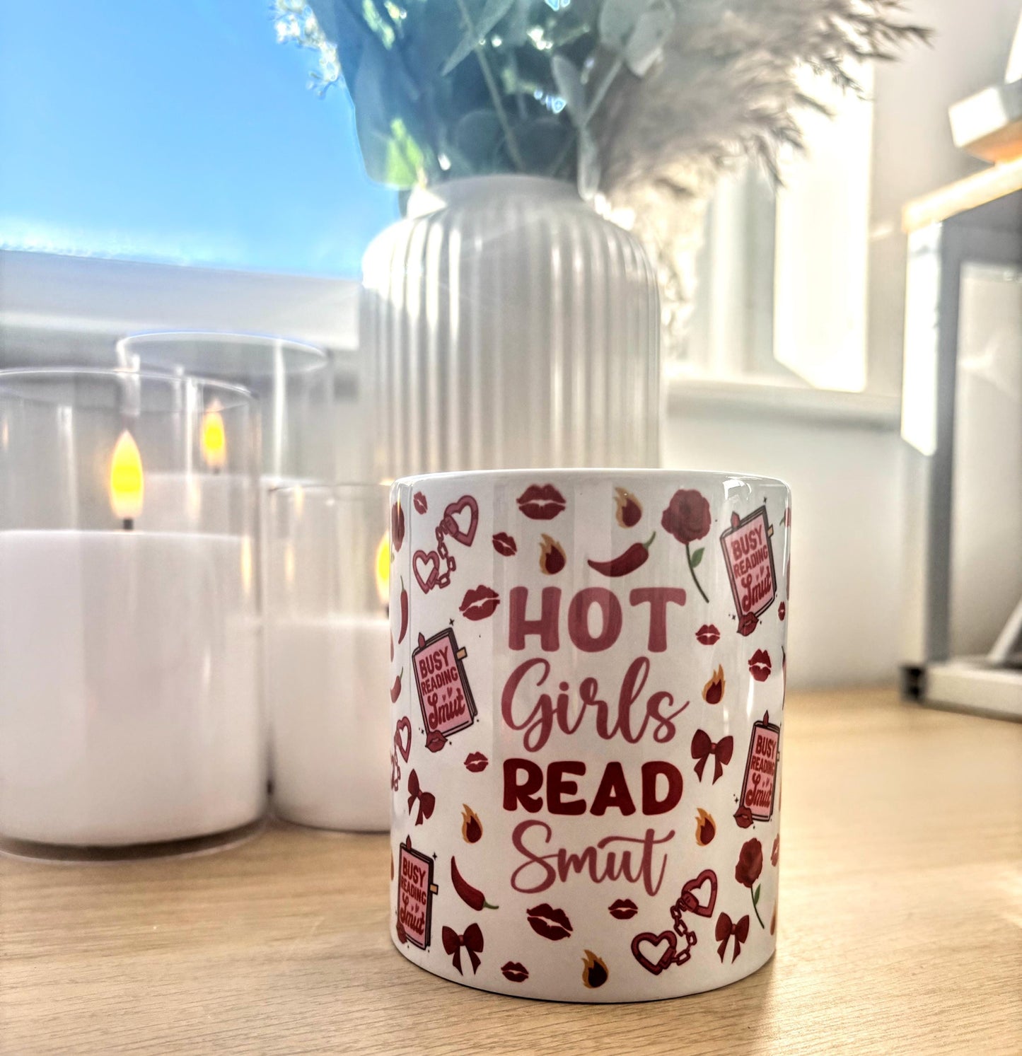 10oz Mug “Hot Girls Read Smut”  | Spicy Bookish Mug| Romance Reader Gift | BookTok