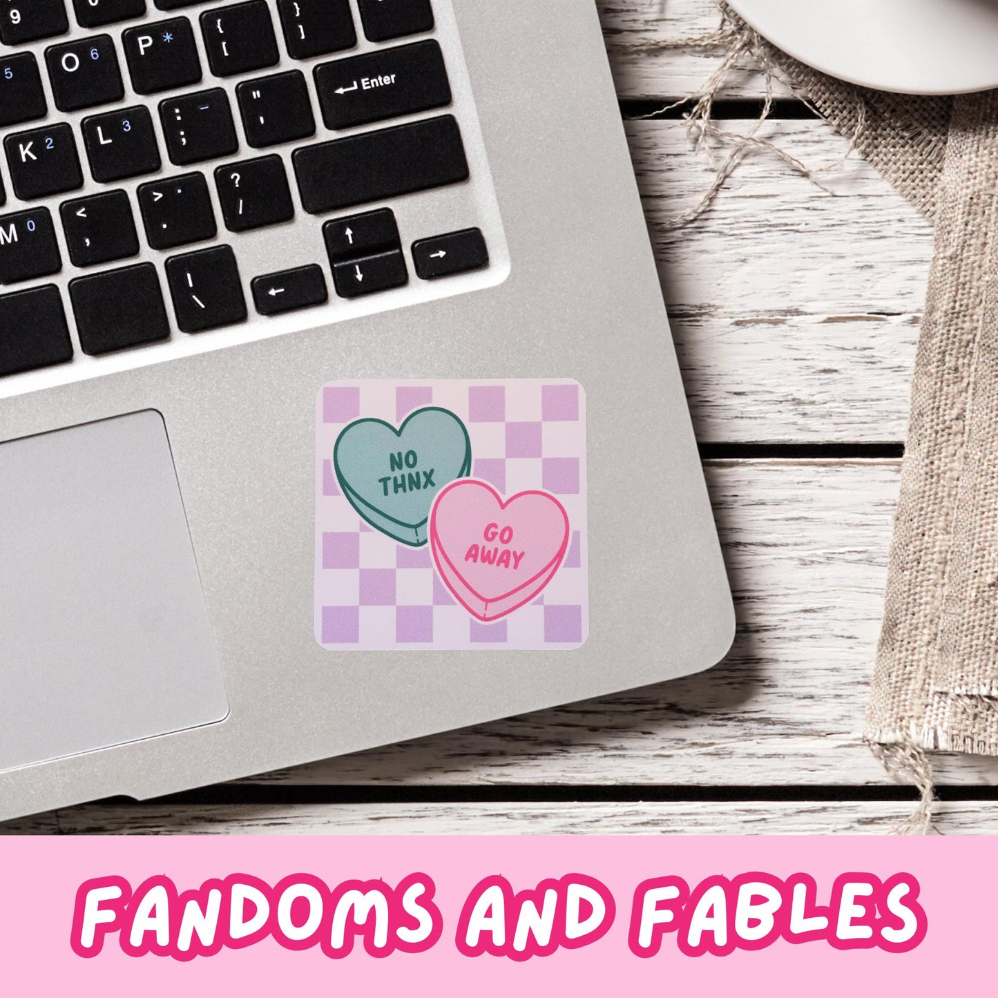 No Thnx Go Away Conversation Sweet Hearts Sticker