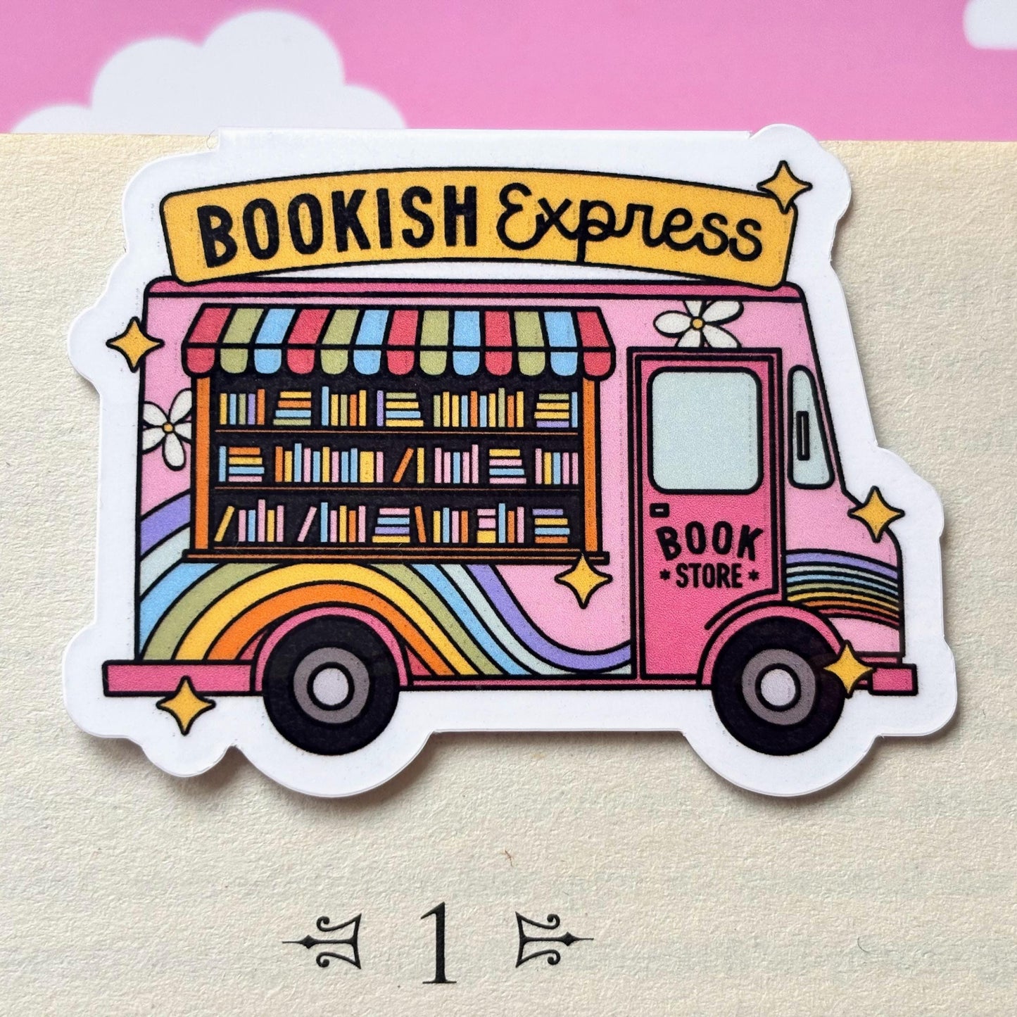 Bookish Express Magnetic Bookmark | Pastel Book Truck Gift