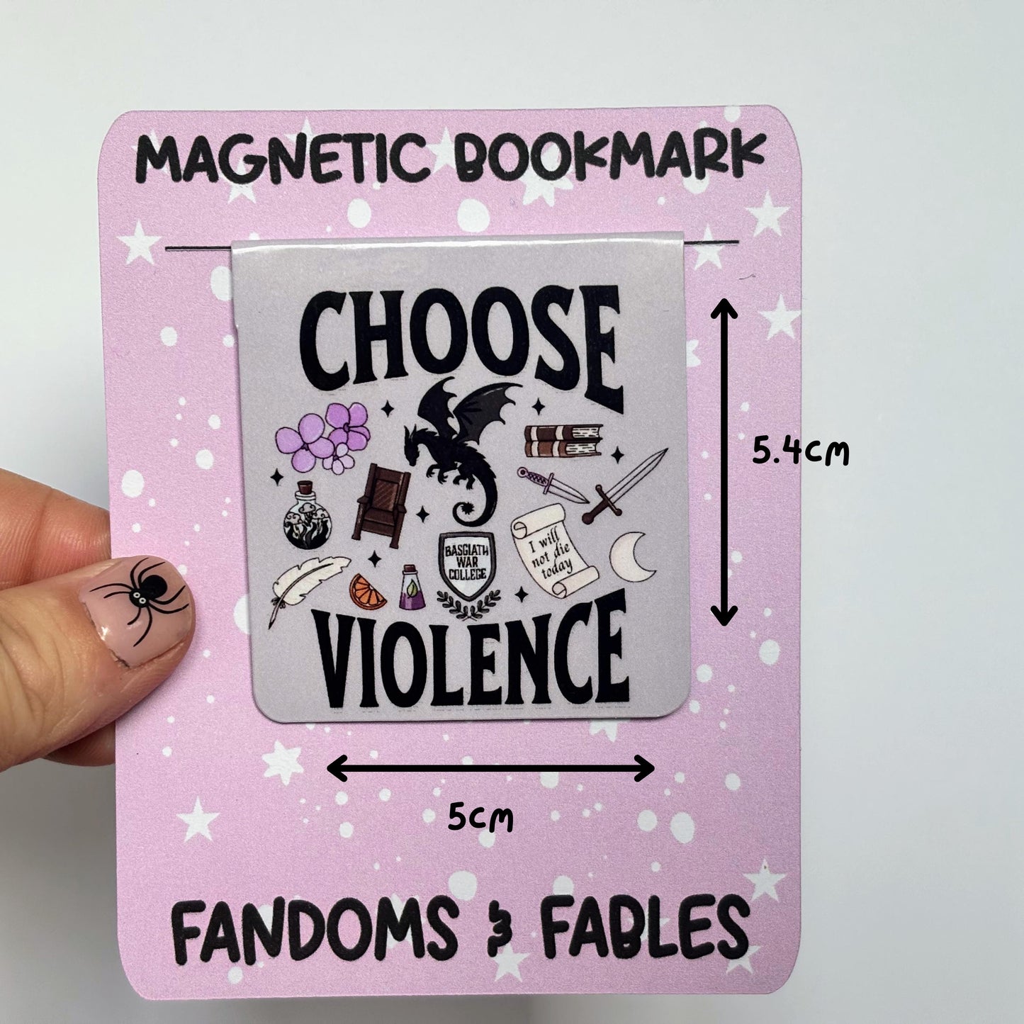Choose Violence Fourth Wing Inspired Magnetic Bookmark Reading Accessory