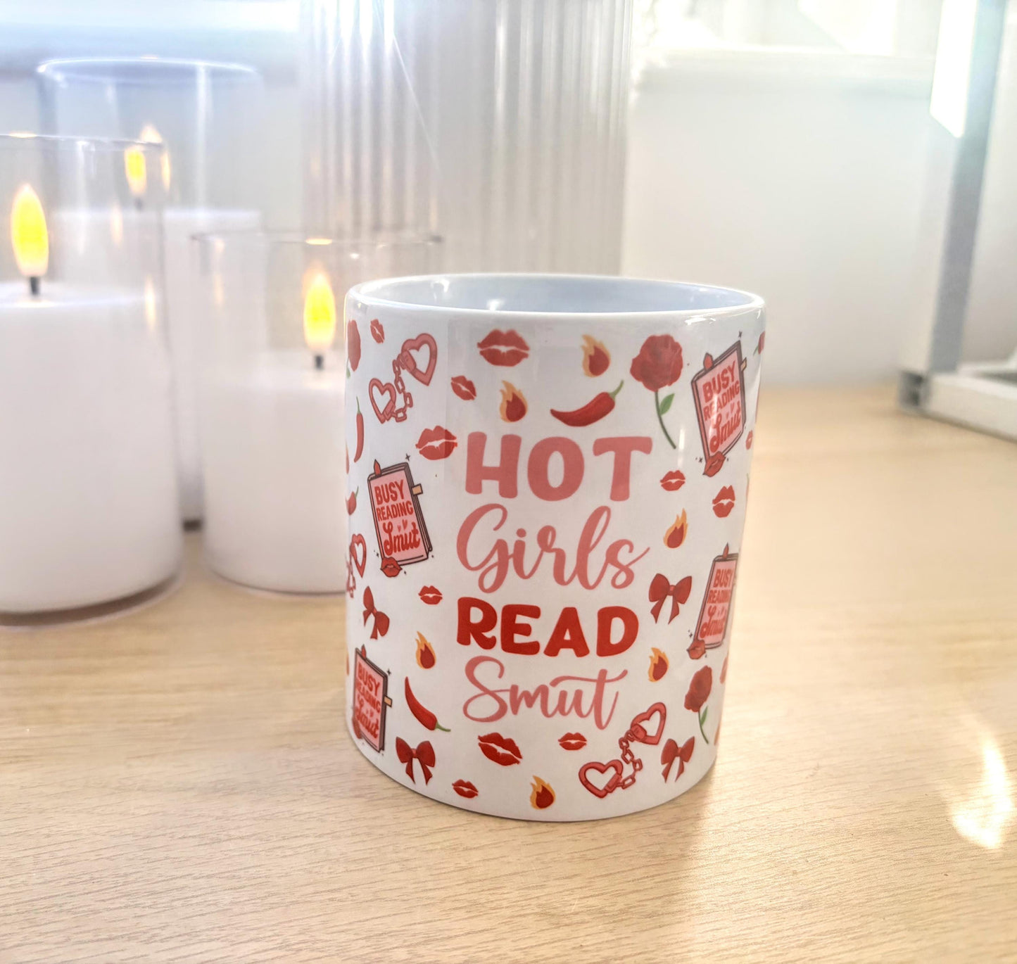 10oz Mug “Hot Girls Read Smut”  | Spicy Bookish Mug| Romance Reader Gift | BookTok